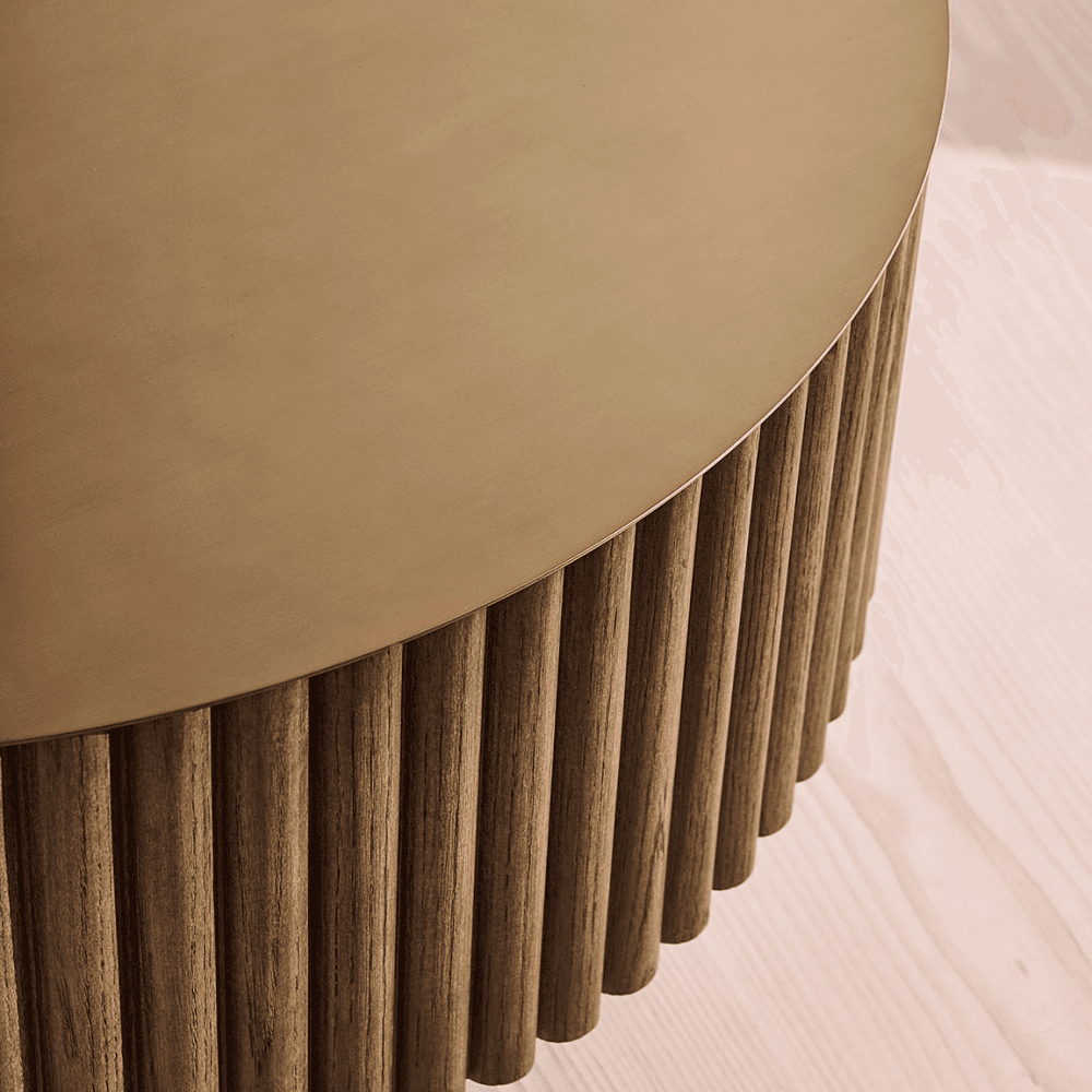Barrel Coffee Table, Dark Oak