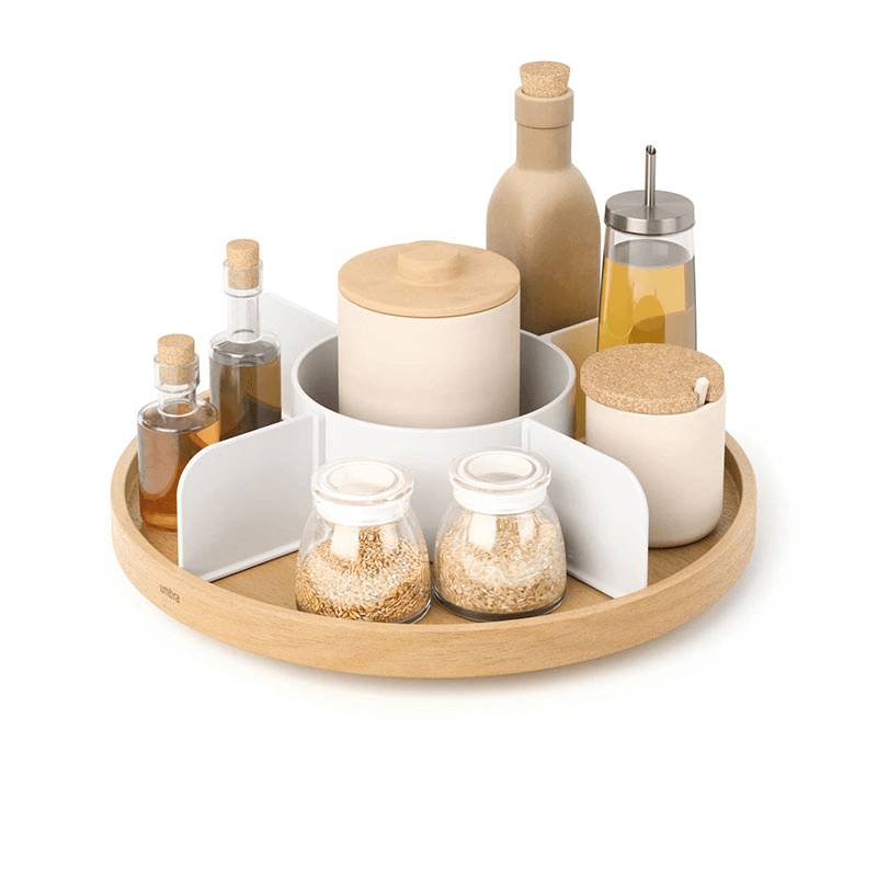 Bellwood Lazy Susan, White / Natural