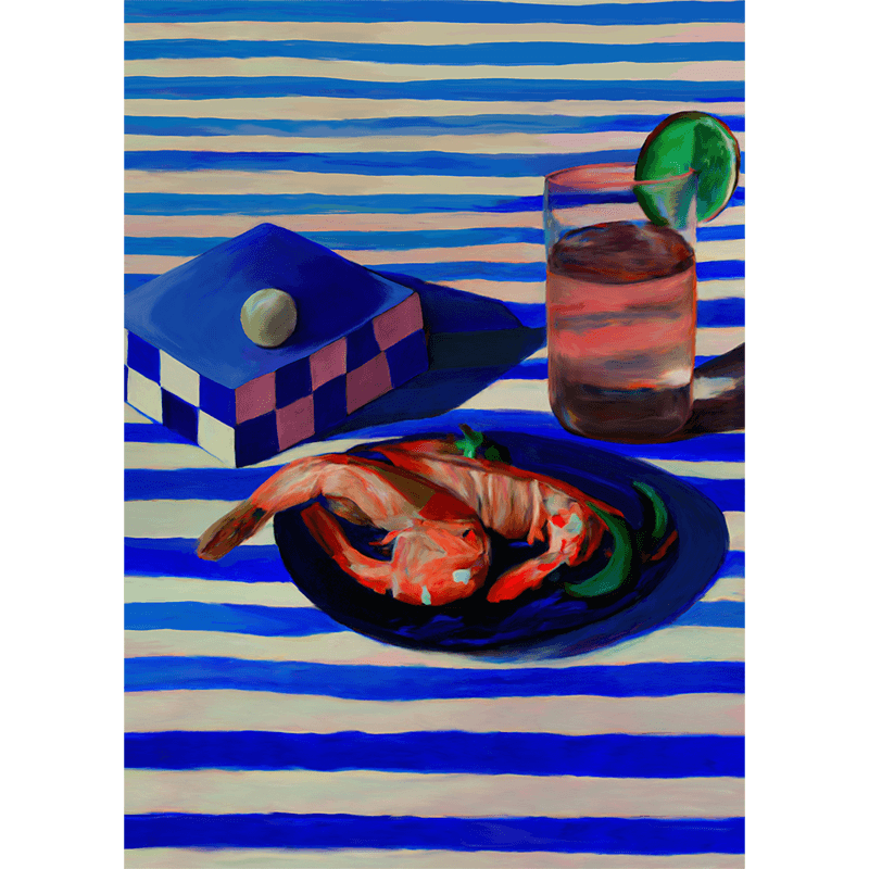 Shrimp & Stripes Art Print