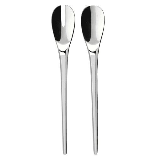 Image showing the NewMoon Pair of Salad Servers, Stainless Steel product.