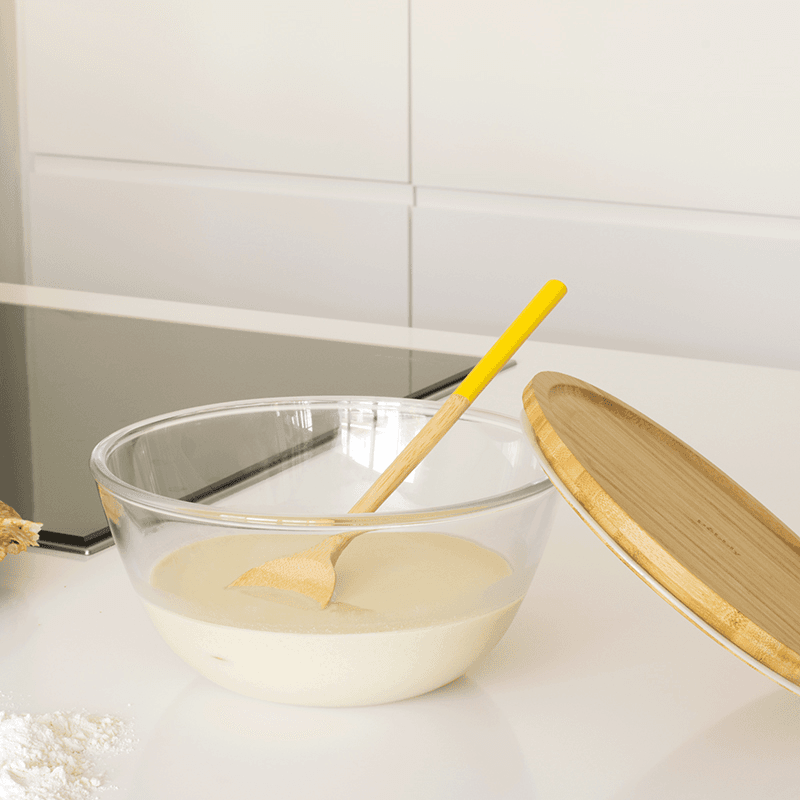 Glass Bowl With Bamboo Lid