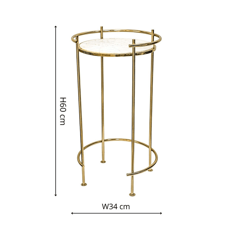 Opulence Set of 2 Nested Side Tables, Gold