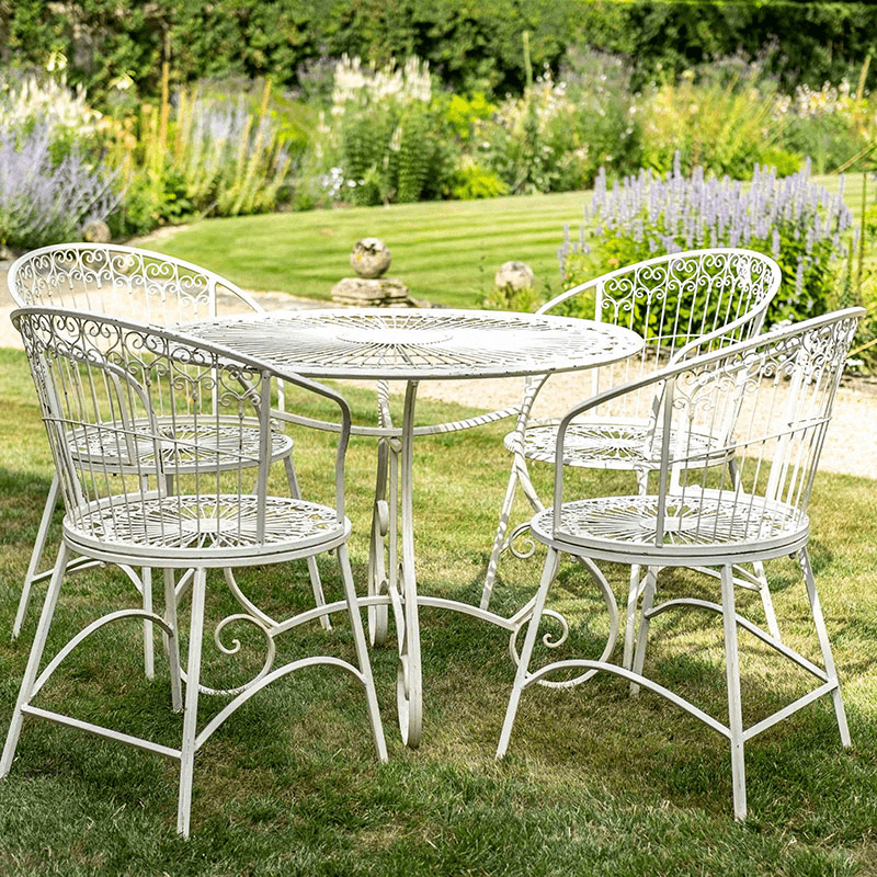 Basildon 5 Piece Bistro Set, Antique Cream