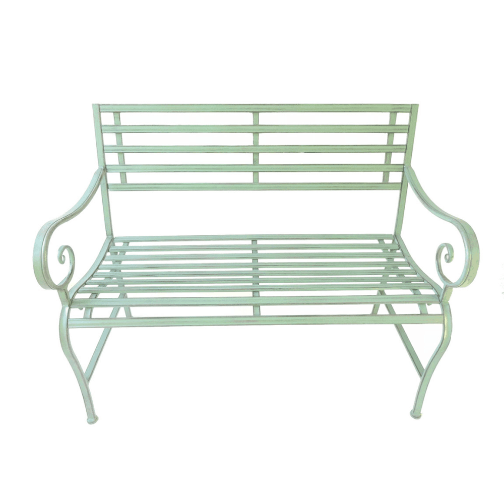 Battersea Slatted Bench, Green