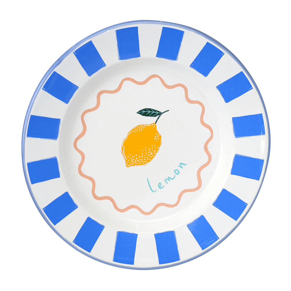 Bon appetit Enamel Plate, Lemon