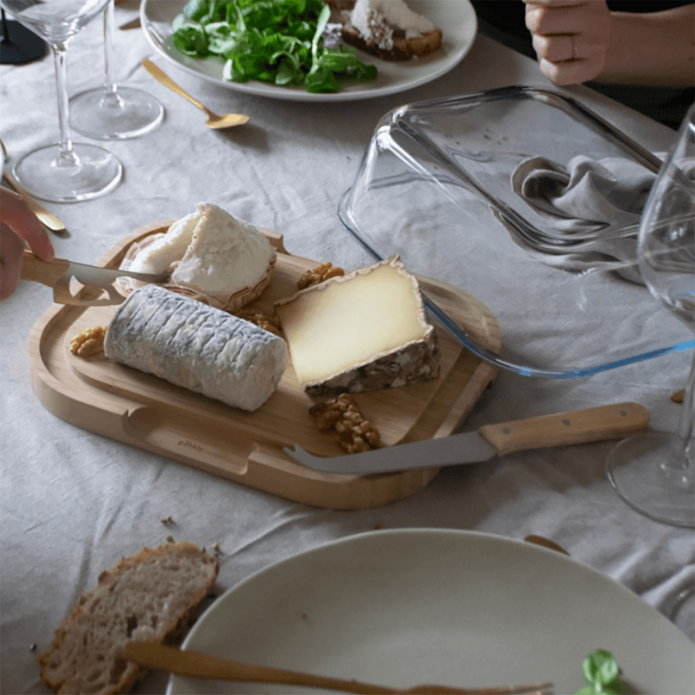 Cheese Board, Bamboo and glass