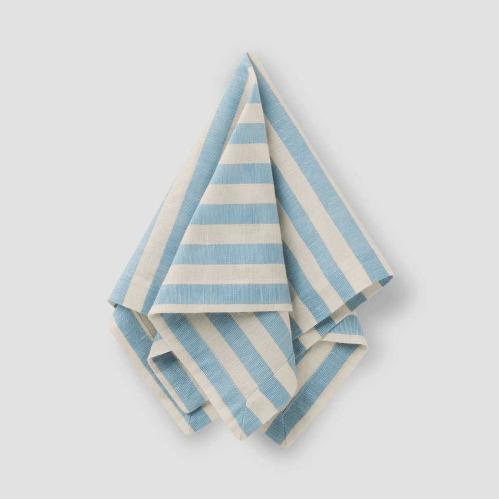 Pembroke Stripe Set of 4 Napkins, Coastal Blue