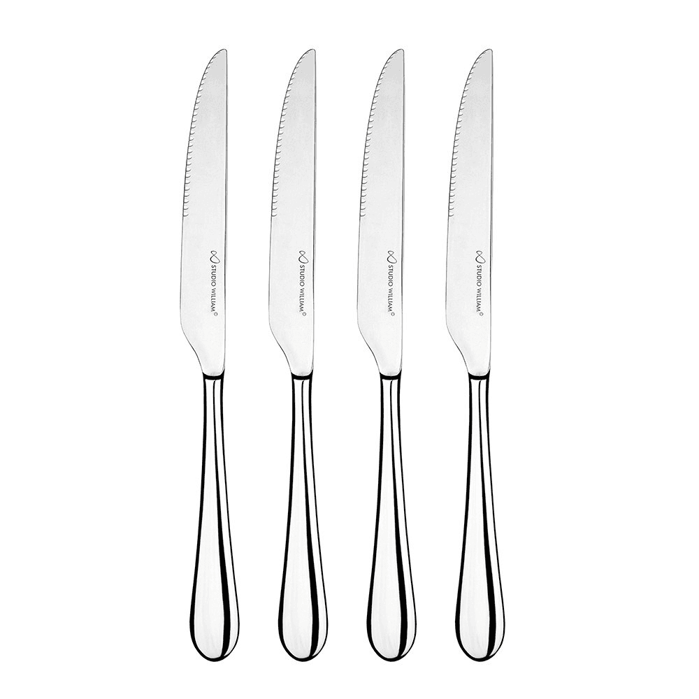 Mulberry 4 Piece Steak Knife Set, Mirror Finish Stainless Steel