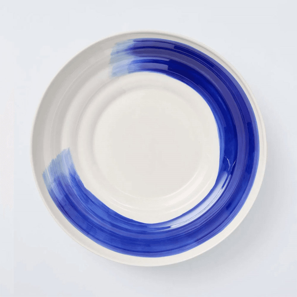 Harbour Serving Bowl, White & Blue