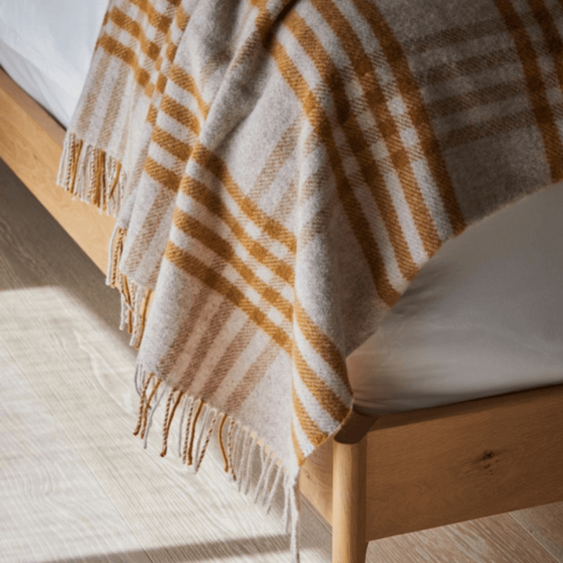 Hex Check Pure New Wool Throw