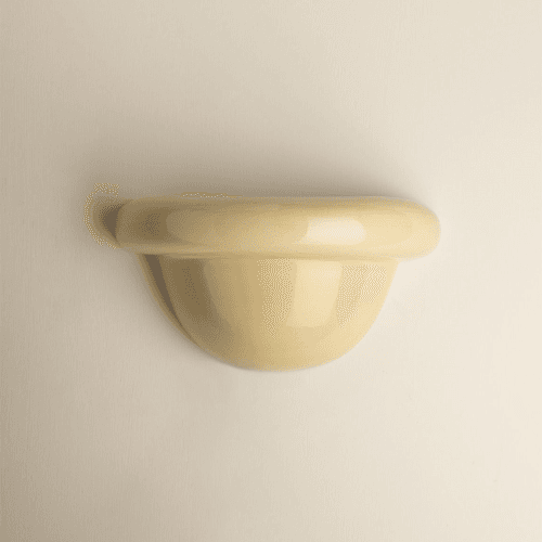 Image showing the Redonda Uplight Ceramic Sconce Wall Light, Butter Yellow product.