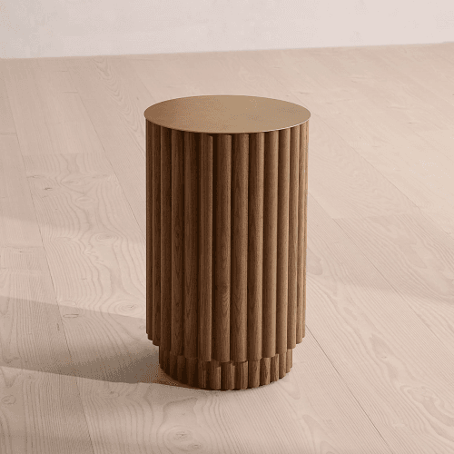 Image showing the Barrel Side Table, Dark Oak product.