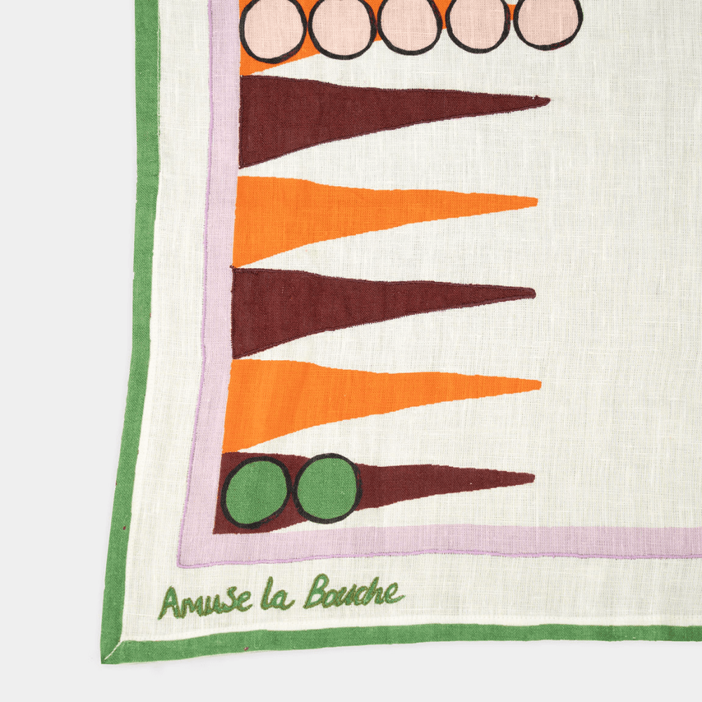Tea Towel, Burgundy Backgammon