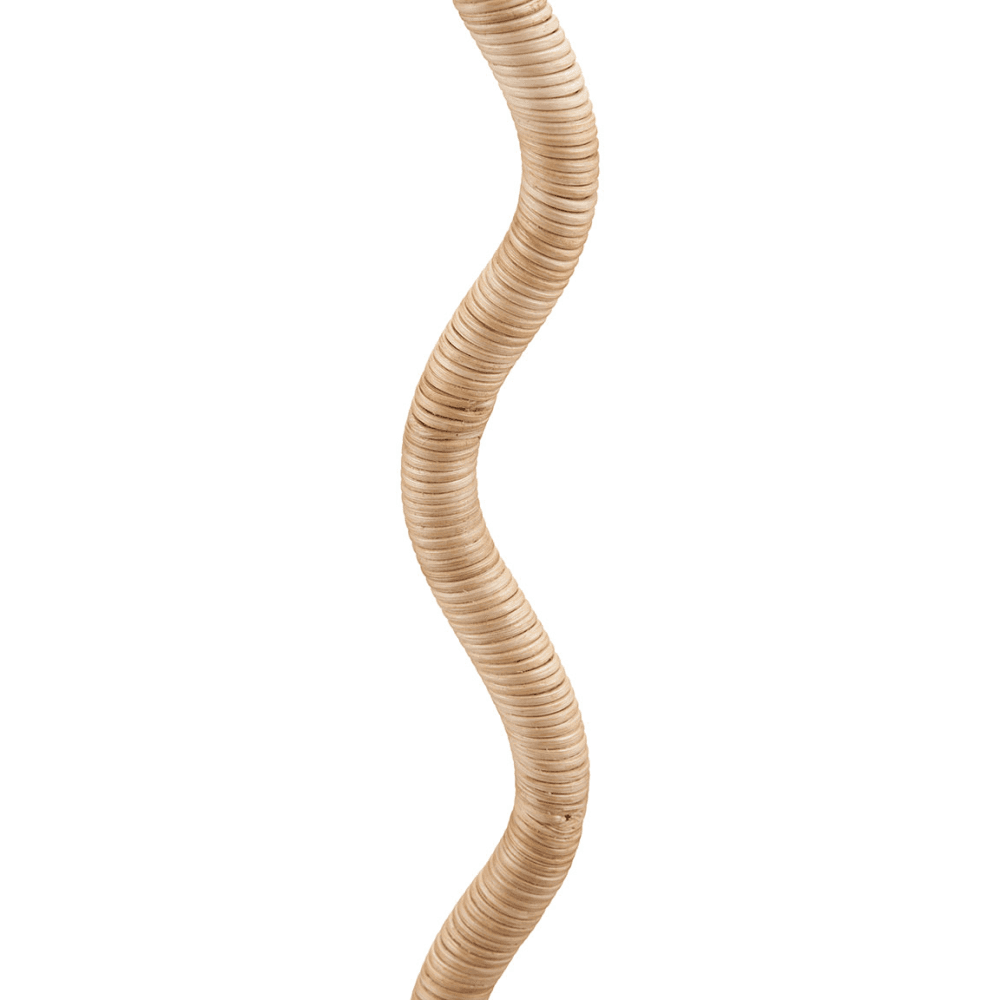 Palau Rattan Wave Floor Lamp with Harley Slubby Hopsack Lampshade
