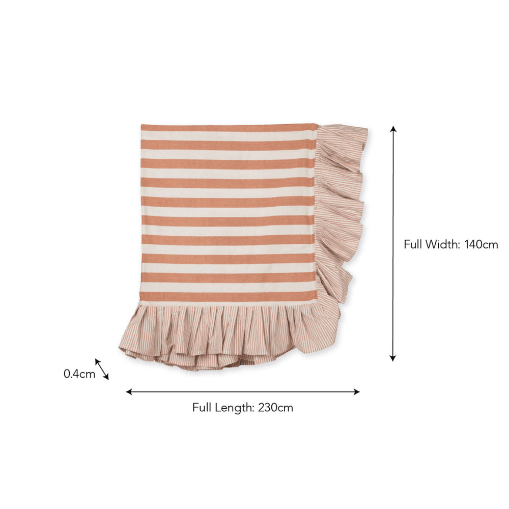 Harlton Wide Stripe Tablecloth , Terracotta
