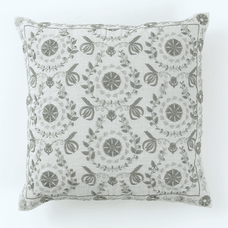 Suzani Garland Cushions, Eucalyptus