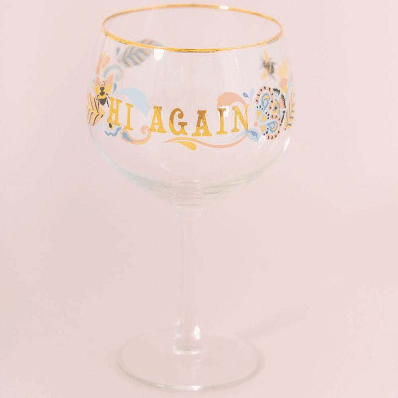 Hi Again Gin Glass, Gold