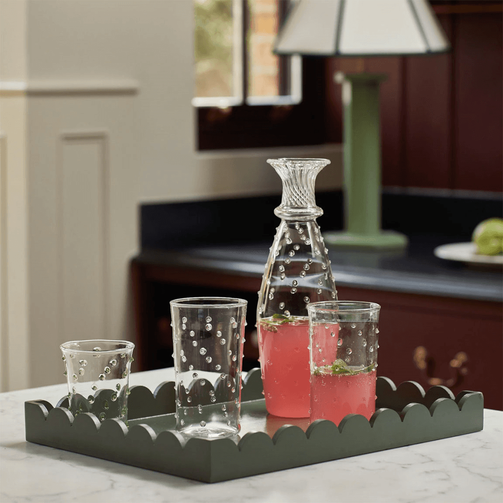 Pom Set of 4 Water Glasses, Green