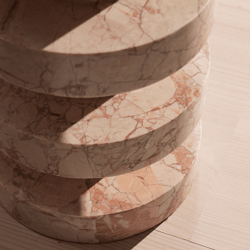 Nelson Side Table, Breccia Pernice Marble