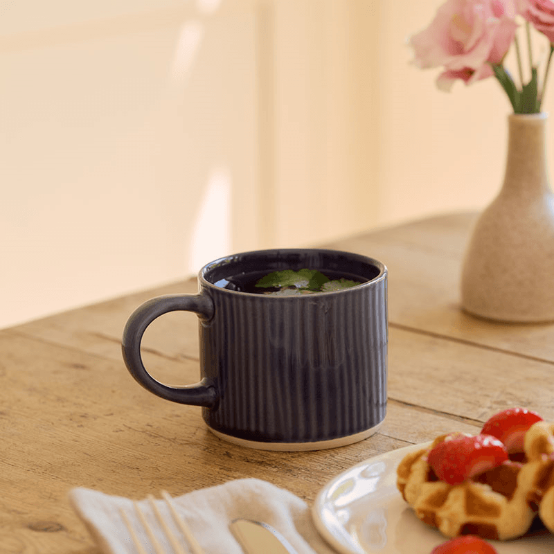 Embossed Line Mug, Blue