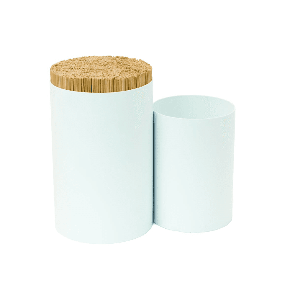 Knife and spoon, White/Bamboo