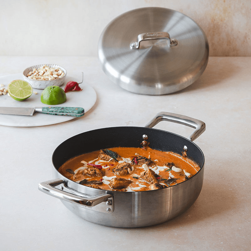 Urban Triply Chefs Pan with Dome Lid, Stainless Steel