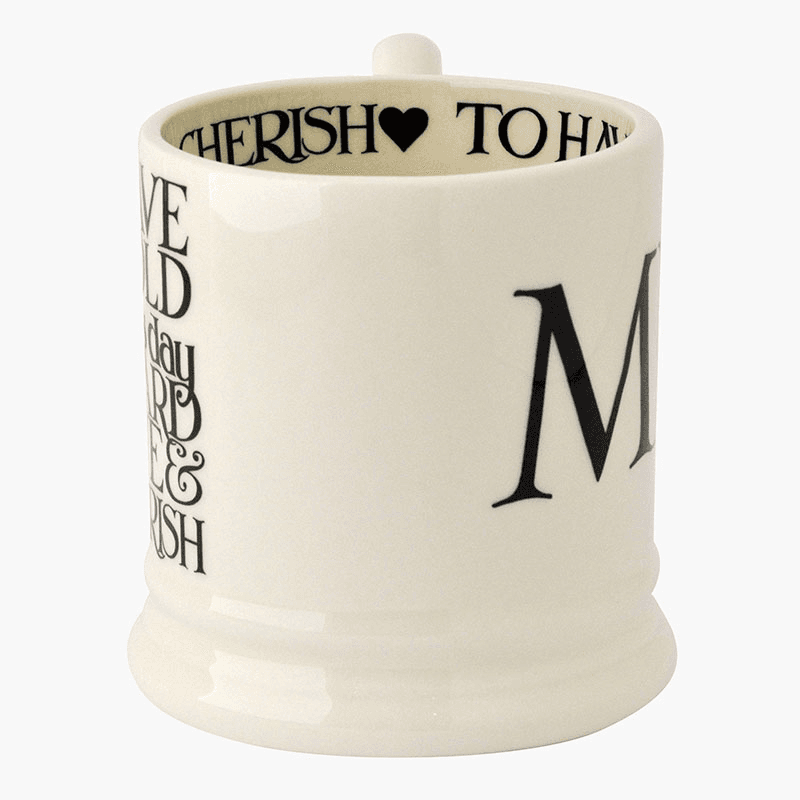 Black Toast Set of 2 Mr & Mrs Mugs, Cream