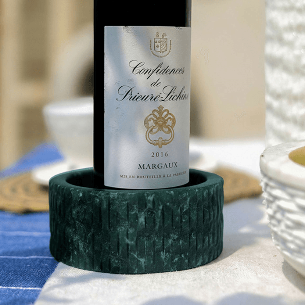 Chiselled Bottle Coaster, Green Marble