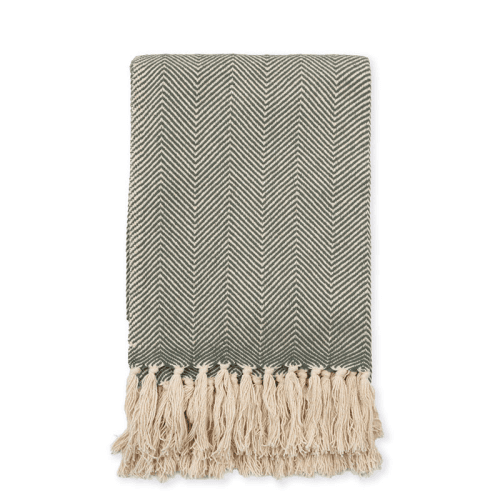 Image showing the Alvington Herringbone Throw, Fern product.