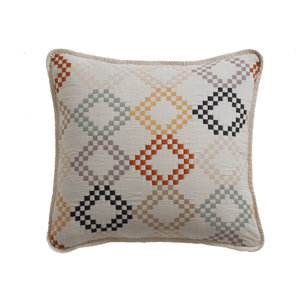 Jolene 100% Cotton Quilted Cushion Cover, Multi