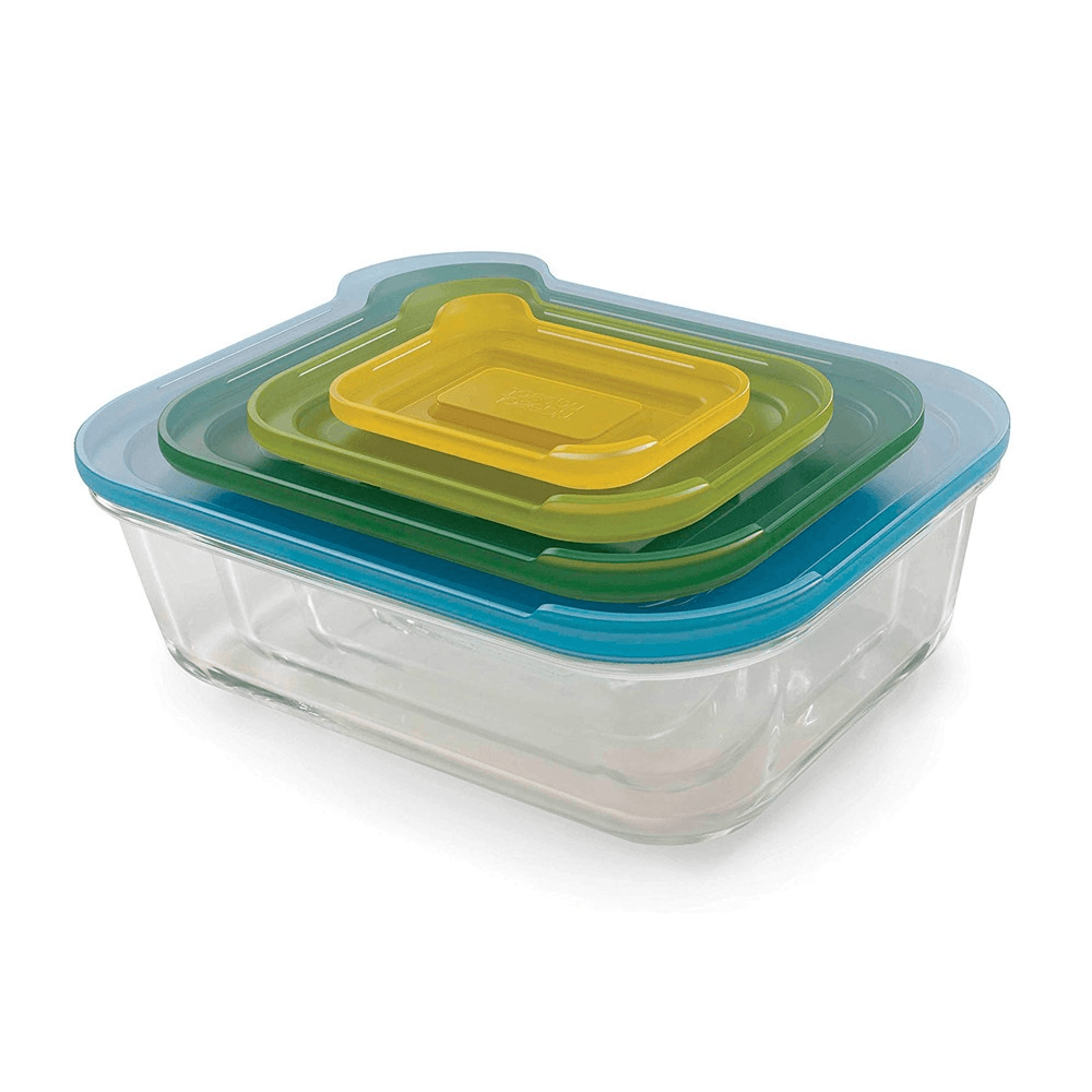 Nest 4 Piece Glass Storage Set, Clear
