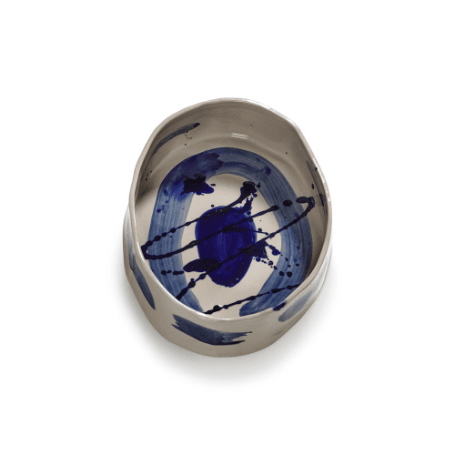 Image showing the Sophia by Marie Michielssen Oval Deep Serving Plate, Beige Blue product.