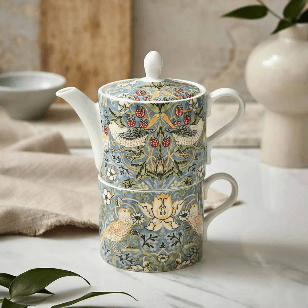 Morris & Co Tea for One Set, Strawberry Thief