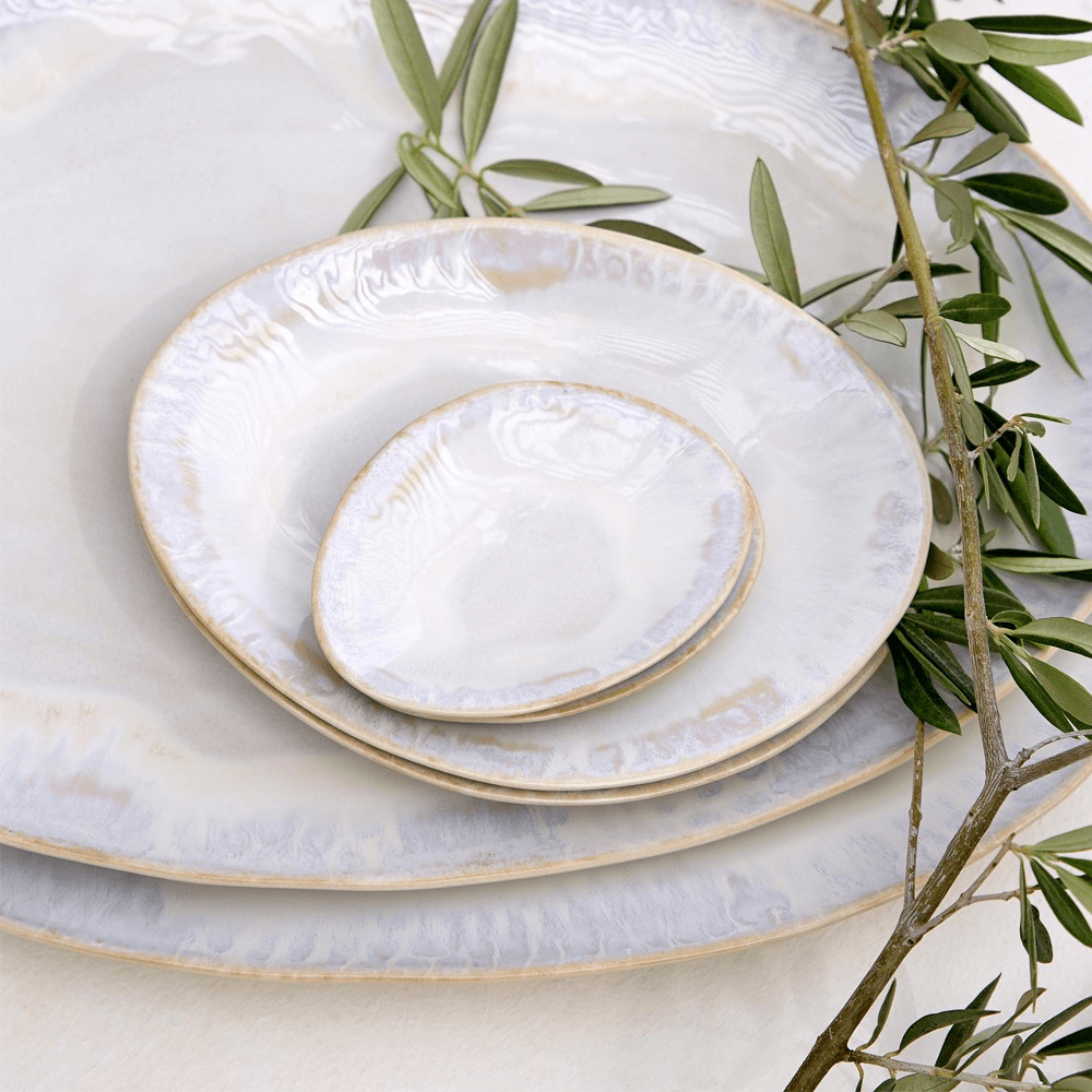 Brisa Sal Set of 6 oval bowls, White