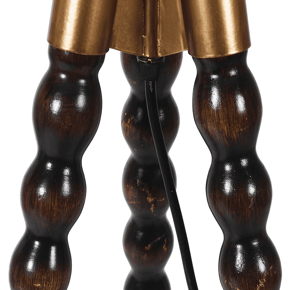 Wooden Spindle Floor Lamp, Black