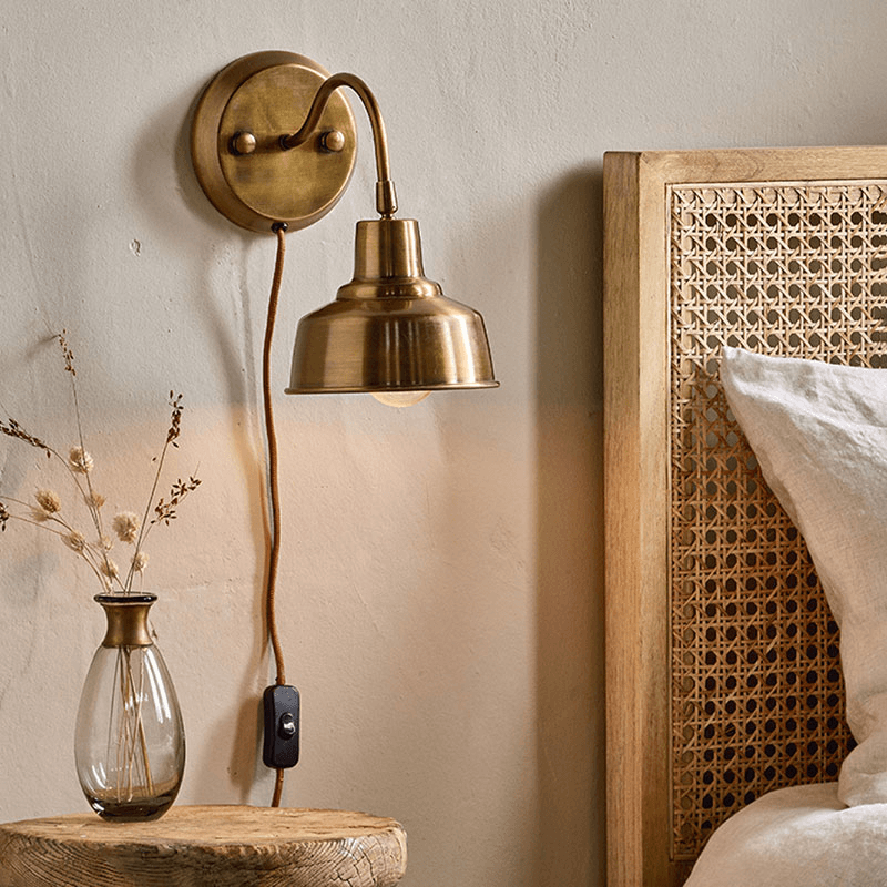 Nar Wall Lamp, Antique Brass