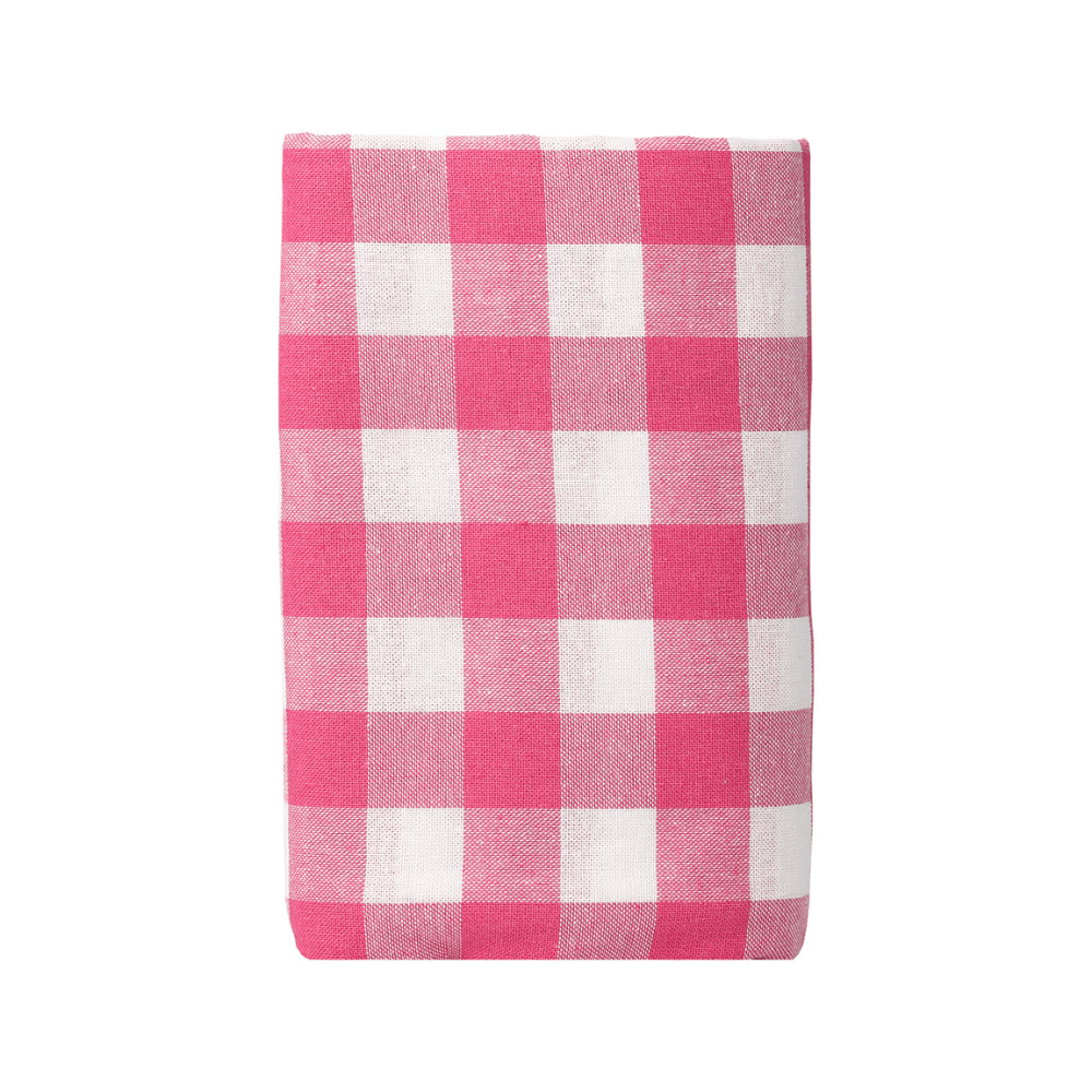 Bon appetit Gingham Fabric Tablecloth, Raspberry