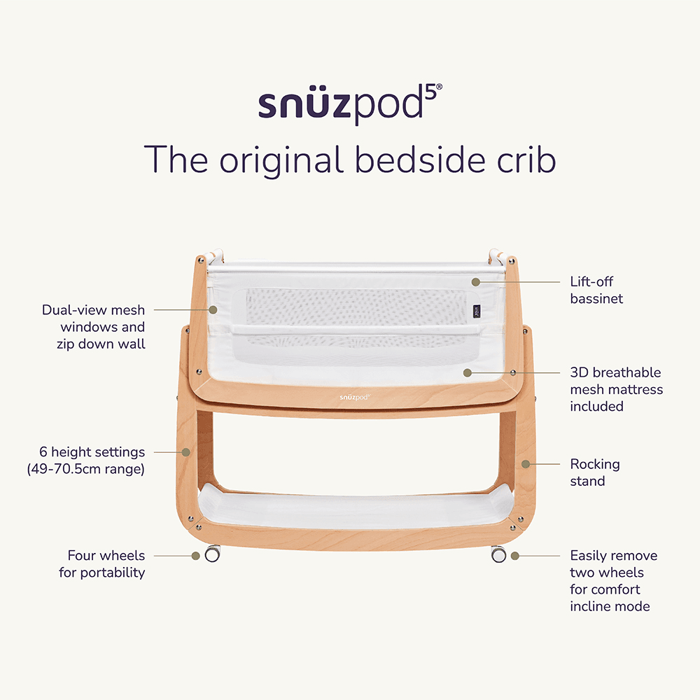 SnuzPod5 Bedside Crib