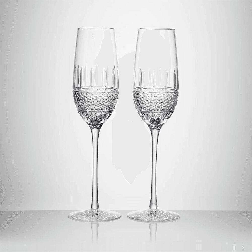 Masterclass Irish Lace Set of 2 Flutes, Clear