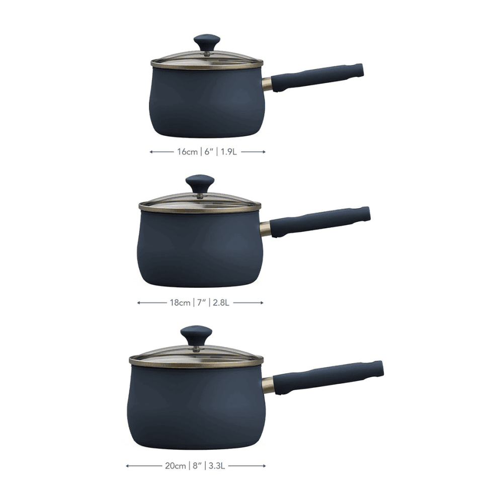 Stainless Steel 3pc Non-Stick Saucepan Set