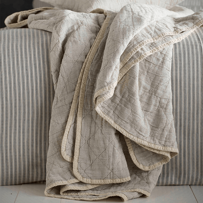 Stripe Cotton Quilted Throw
