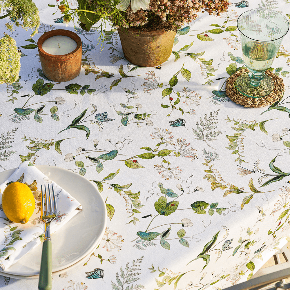 Wild Floral Tablecloth, Off-White
