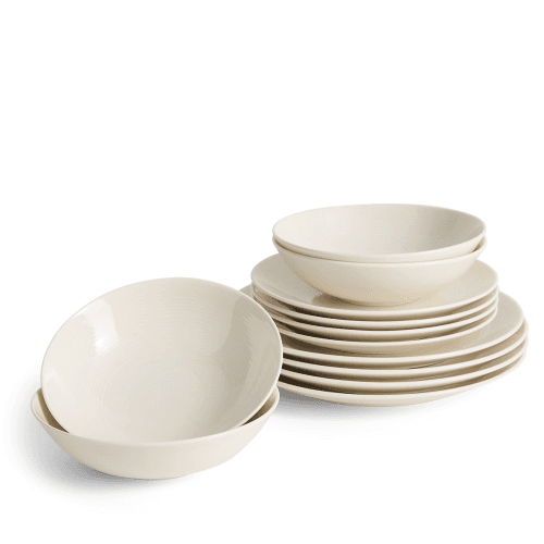 Image showing the Lambeth 12-Piece Dinnerware Set, White product.