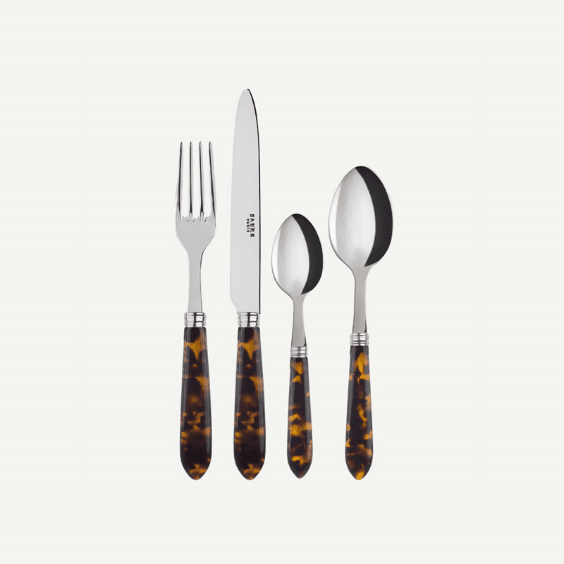 Tortoise 4 Piece Cutlery Set, Brown