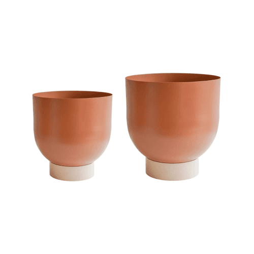Image showing the Austin Set of 2 Dual Metal Planters product.