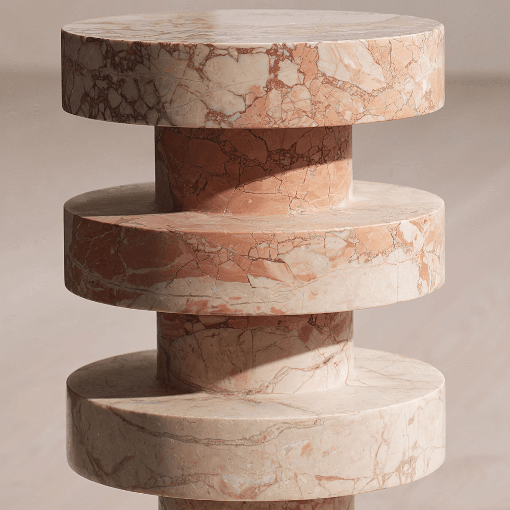 Nelson Side Table, Breccia Pernice Marble