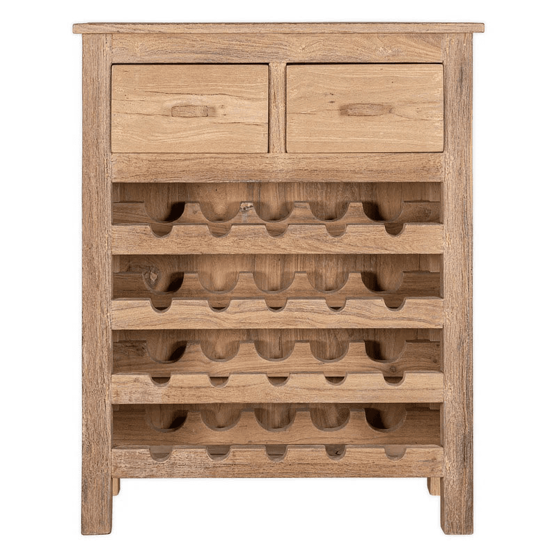 Shanthi Reclaimed Wood Wine Rack, Natural