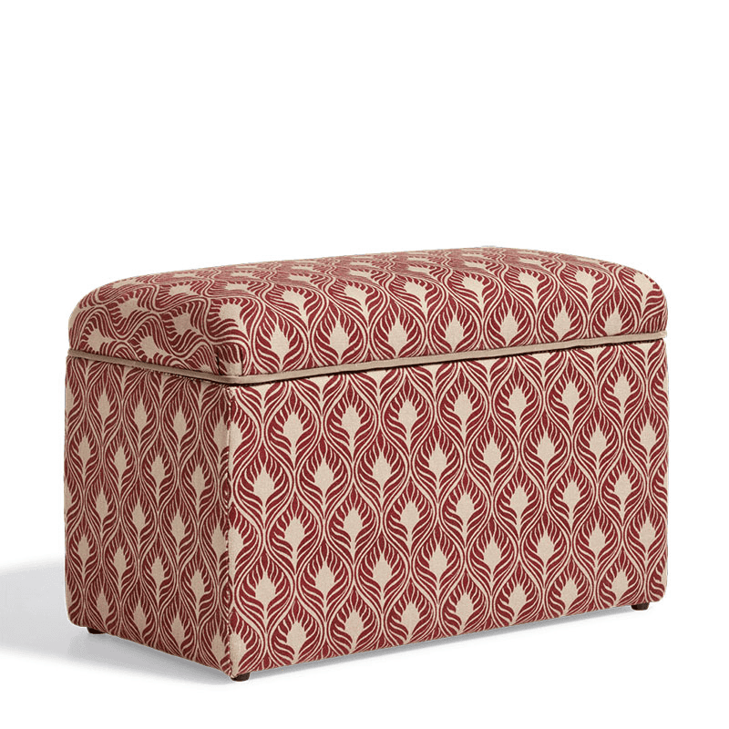 Carena Upholstered Trunk, Red Garnet