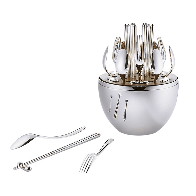 Mood Asia Flatware Set for 6 People, Silver Plated