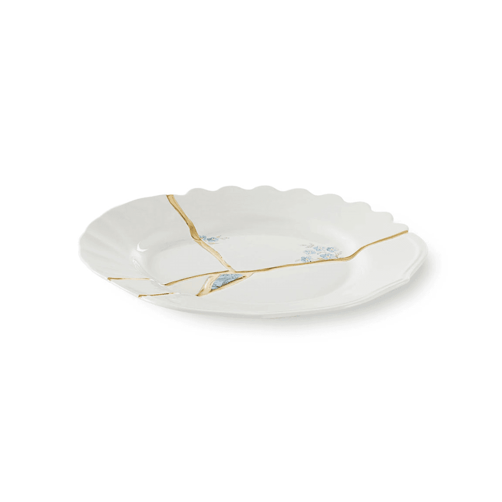Kintsugi - No3 Dessert plate, white/gold